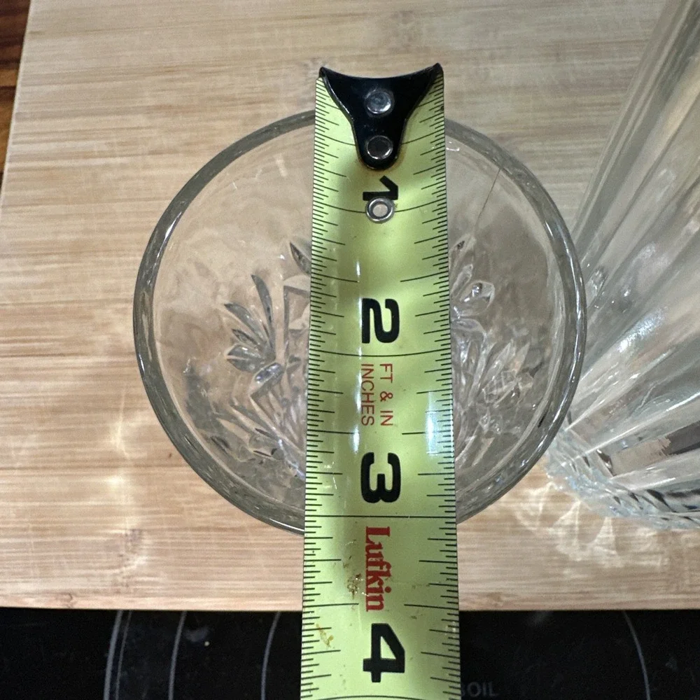 VTG Clear Glass Vase Set FTDA Crystal Vase +‎ Anchor Hocking Prescut Pineapple